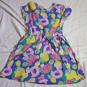Spotted Zebra/Dress/Girls/Size XL 12/Multicolor/Flamingo Summer Fruit Pockets
